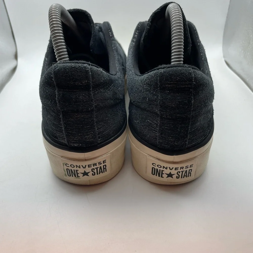 Converse One Star black suede platform sneakers size 9